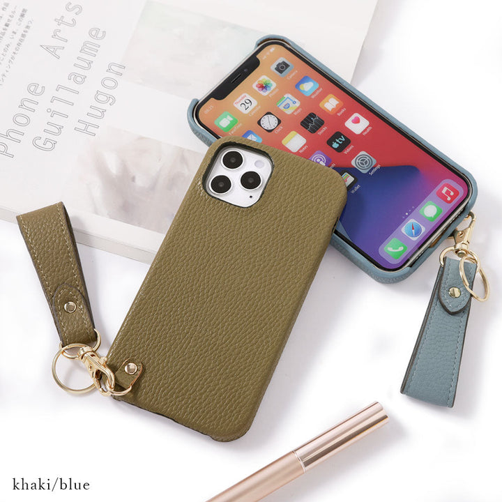 Vegan leather textured smoky color with finger strap back case for Google Pixel series