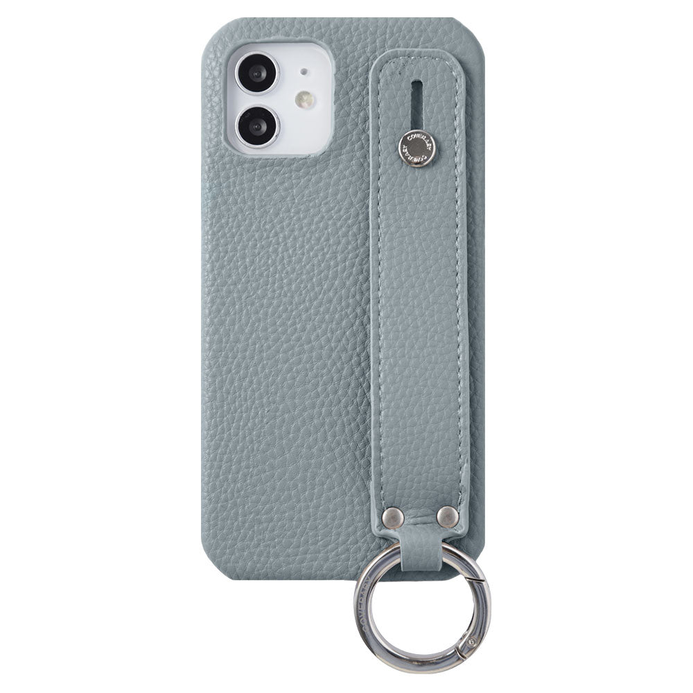 Cuir végan texturé couleur fumée avec sangle de main, coque arrière pour la série Google Pixel