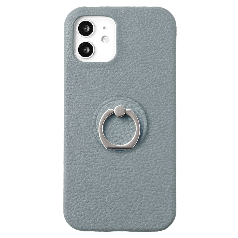 Vegan leather textured smoky color smartphone ring attached back case Xperia series