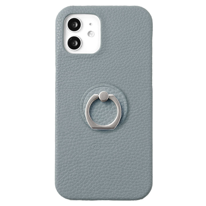 Vegan leather textured smoky color back case with smartphone ring Galaxy series