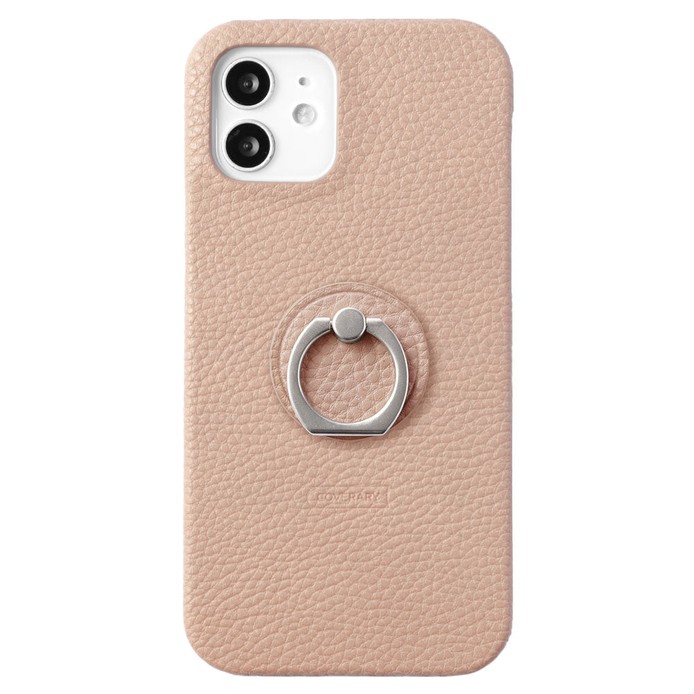 Vegan leather textured smoky color back case with smartphone ring Galaxy series