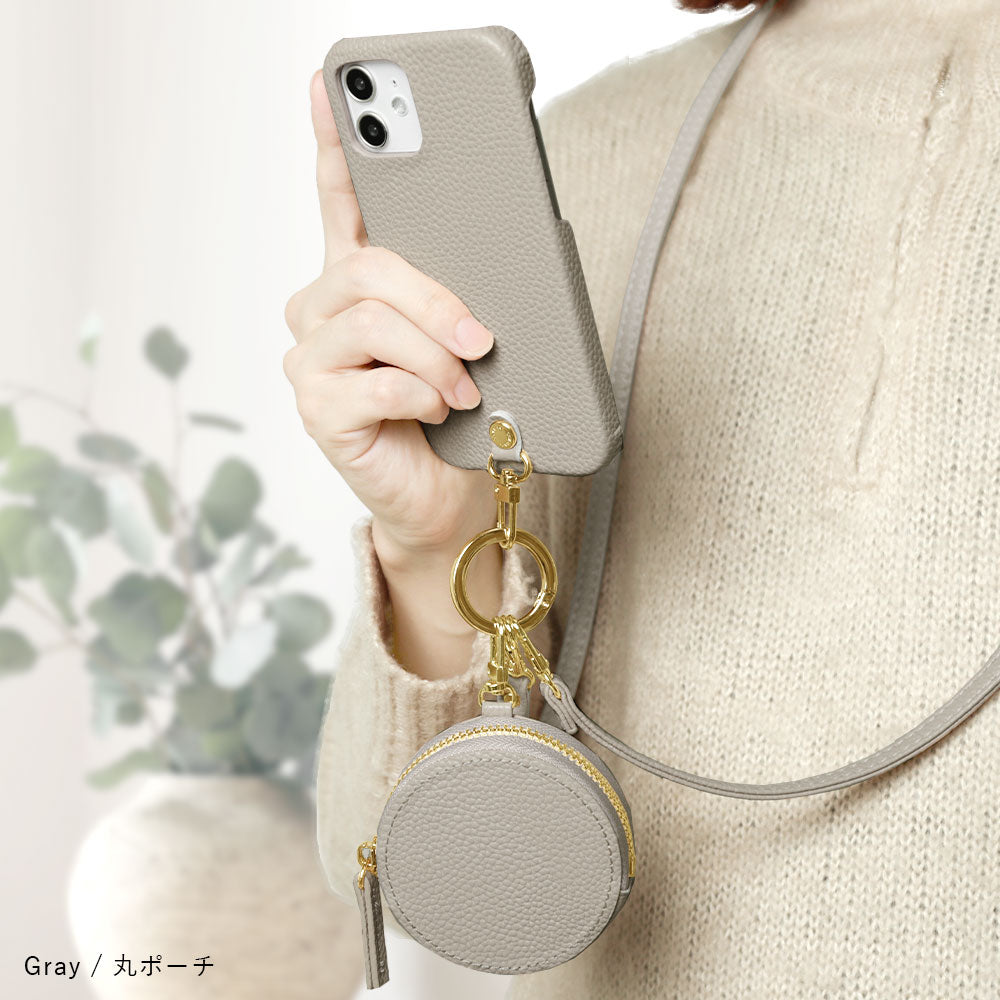 Cuir végan avec texture grainée, bandoulière et mini pochette au choix, coque arrière pour la série Galaxy