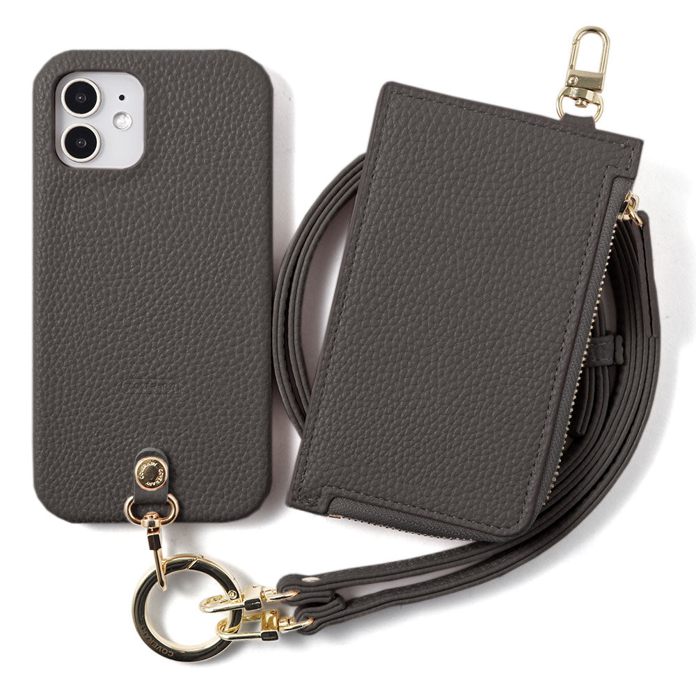 Cuir végan texturé avec bandoulière et étui à fragments inclus, coque arrière pour la série Xperia