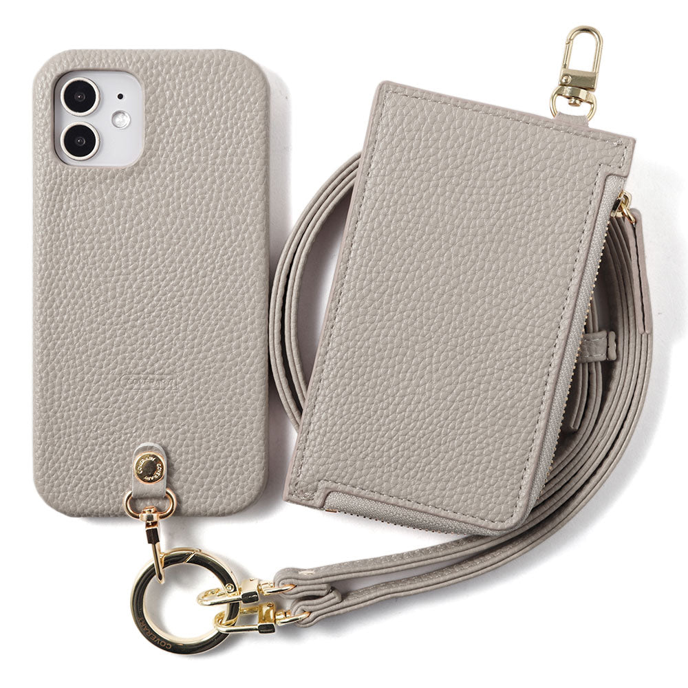 Vegan leather textured shoulder strap & fragment case included back case Galaxy series