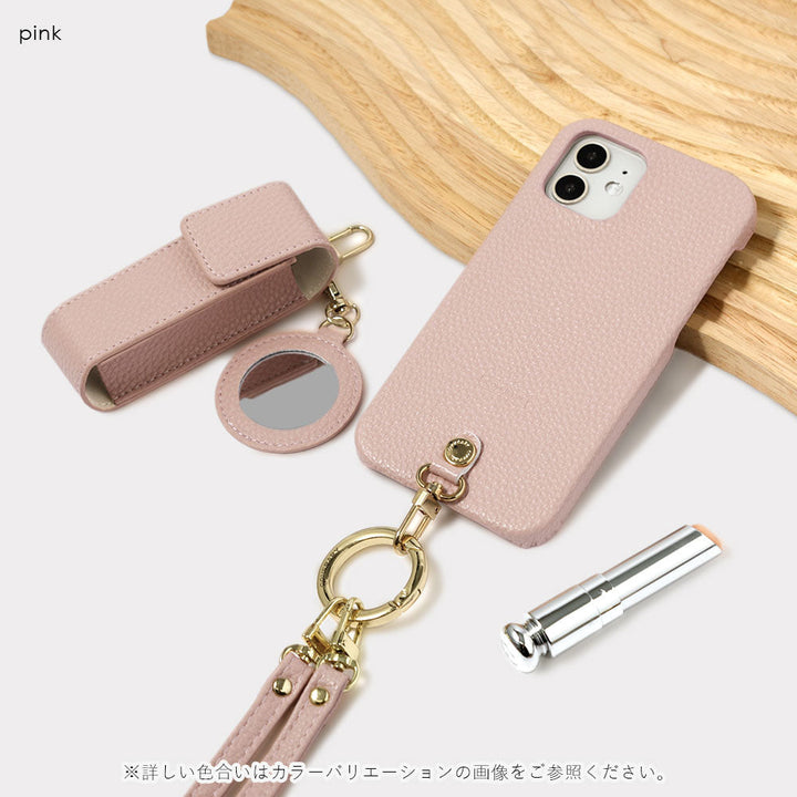 Vegan leather with embossed texture shoulder strap & lip case included back case AQUOS series