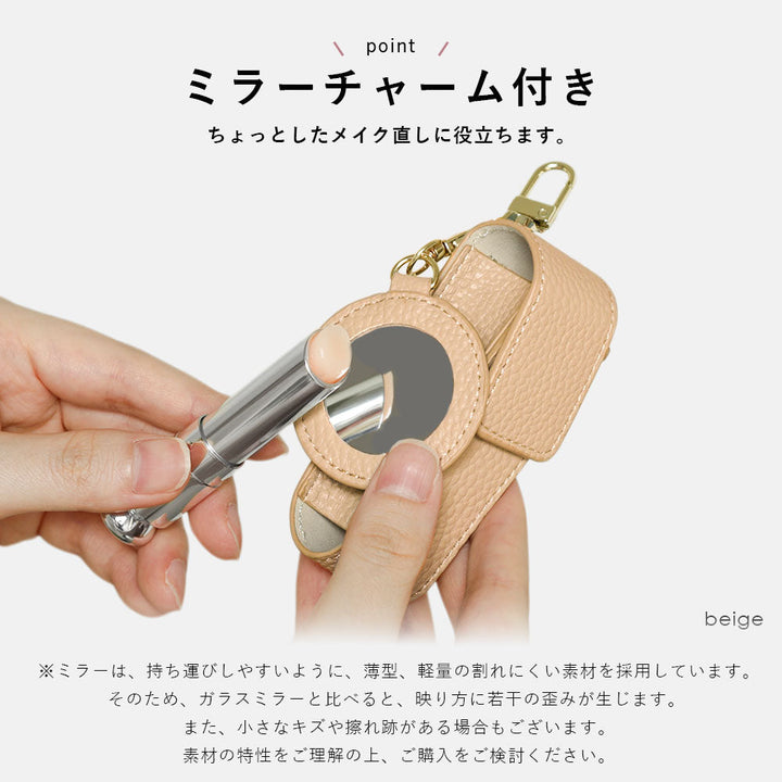 Vegan leather textured shoulder strap & lip case included back case for iPhone series