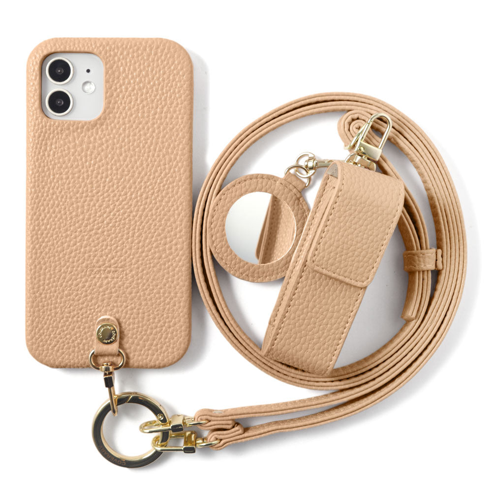 Vegan leather with embossed texture shoulder strap & lip case included back case Galaxy series