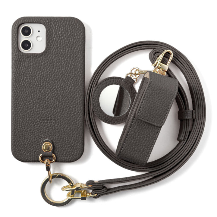 Vegan leather with embossed texture, shoulder strap & lip case included, back case for Xperia series
