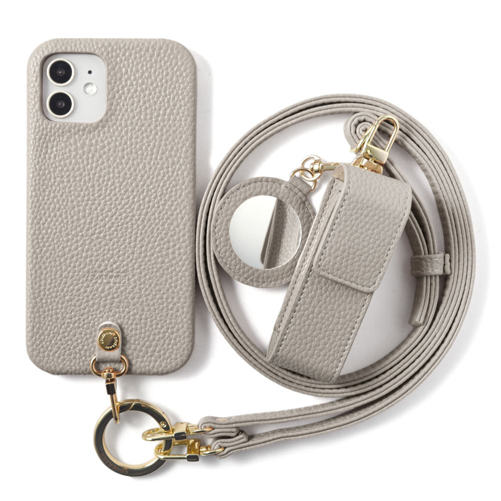 Vegan leather with embossed texture, shoulder strap & lip case included, back case for Xperia series