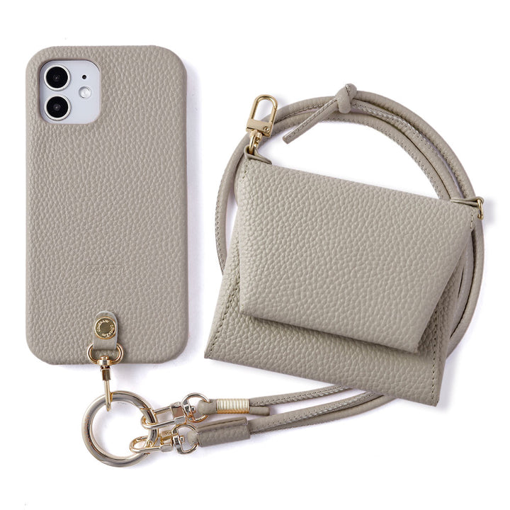 Vegan leather textured shoulder strap & multi-case included back case