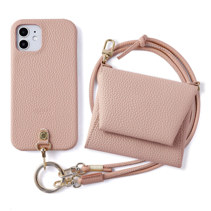 Vegan leather textured shoulder strap & multi-case included back case