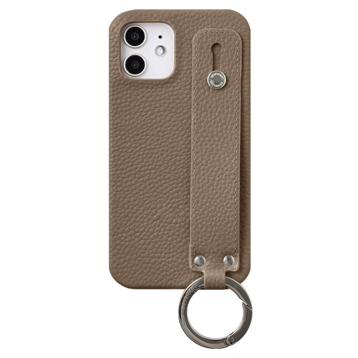 Étui arrière en cuir végan texturé avec sangle de main