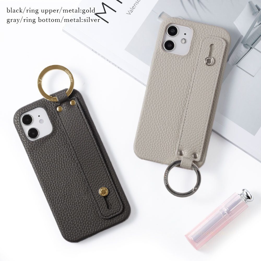 Vegan leather with embossed texture, hand strap attached, back case for Google Pixel series