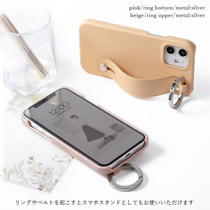 Vegan leather with embossed texture, hand strap attached, back case for Google Pixel series