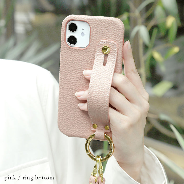 Étui arrière avec ceinture de main et sangle d'épaule en cuir végan texturé pour la série Xperia