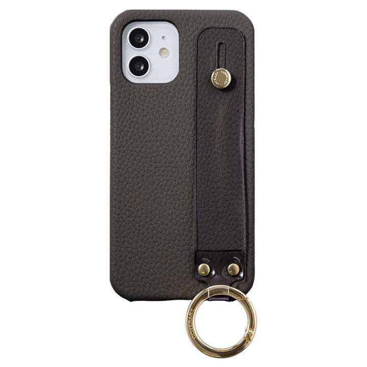 Cuir végan embossé avec sangle de main en matériau transparent, coque arrière pour la série Xperia