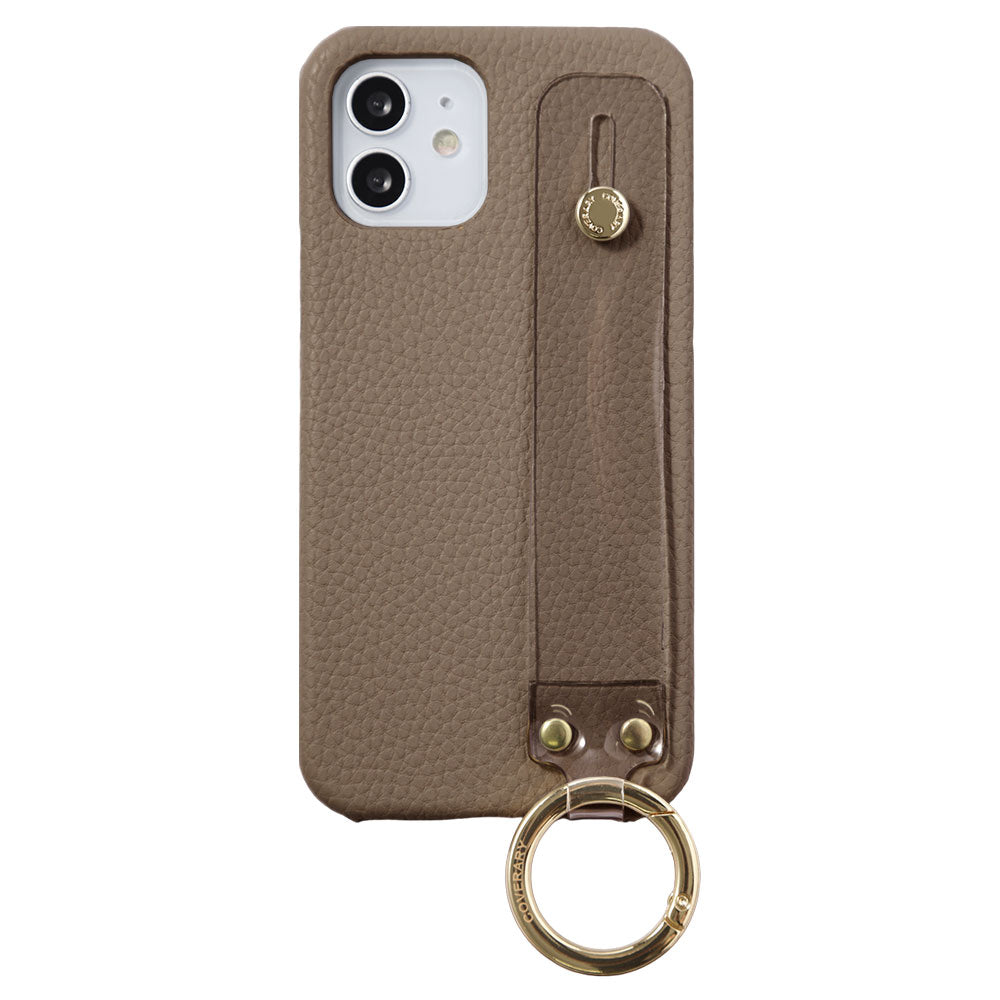 Cuir végan embossé avec sangle de main en matériau transparent, coque arrière pour la série Xperia