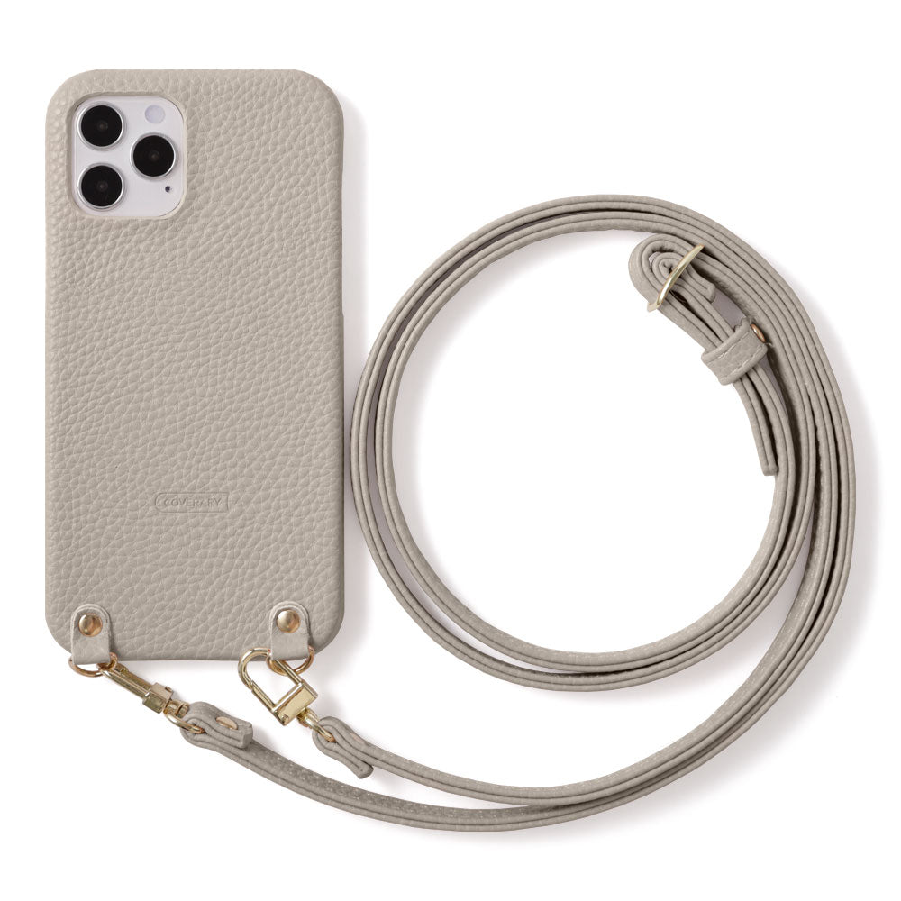 Vegan leather with embossed texture, shoulder strap included, back case for AQUOS series