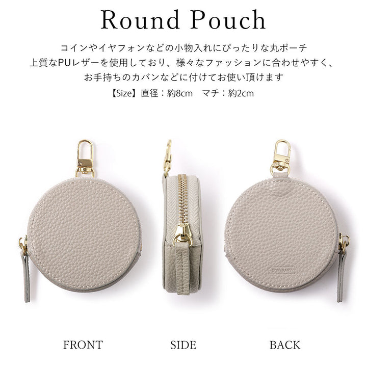 Cuir végan grainé avec bandoulière et pochette ronde, coque arrière pour la série Xperia