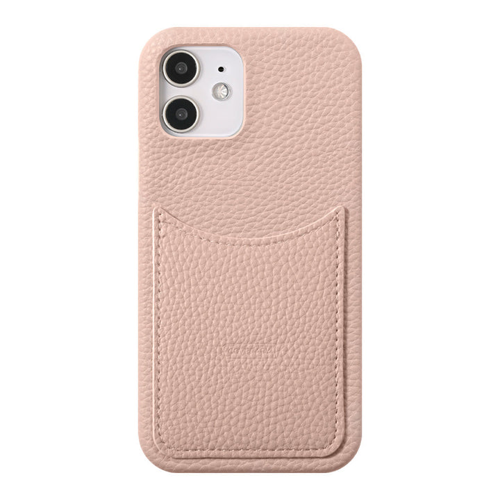 Vegan leather textured smiley pocket back case Galaxy series