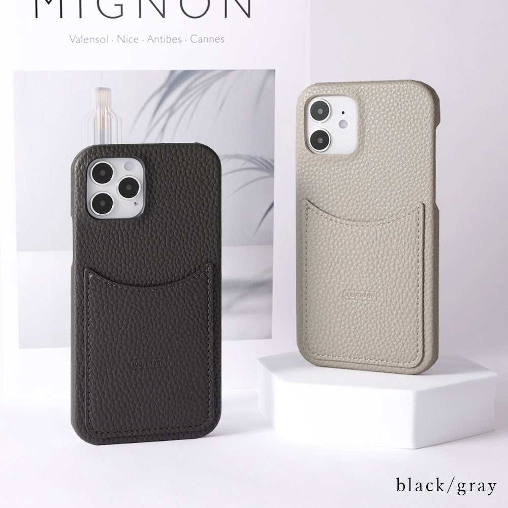 Vegan leather textured smiley pocket back case Galaxy series