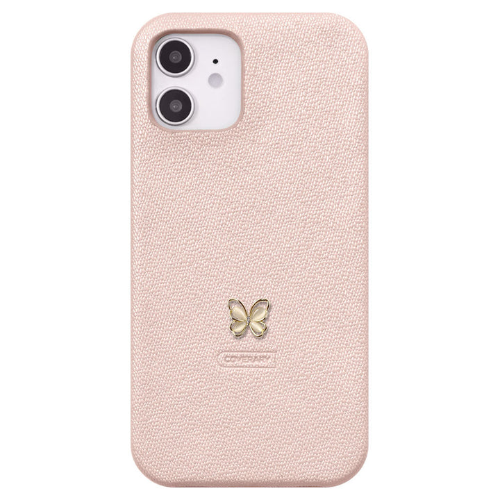 Étui arrière avec décoration papillon en cuir végan couleur perle pour la série Google Pixel