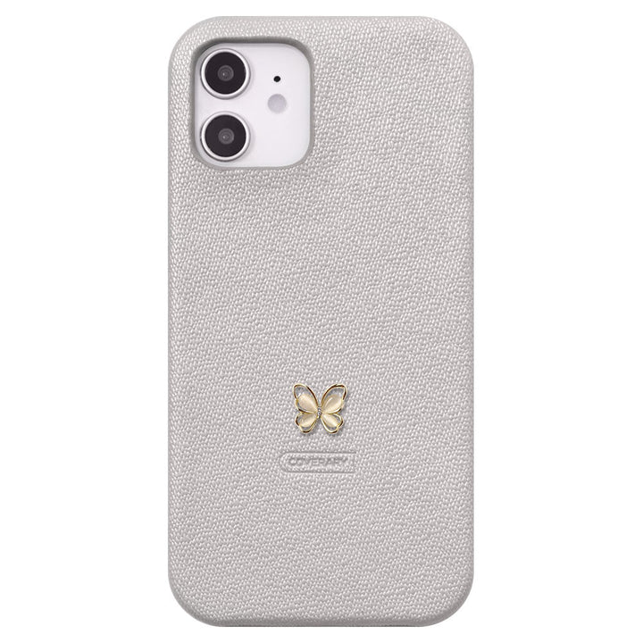 Étui arrière avec décoration papillon en cuir végan couleur perle pour la série Google Pixel