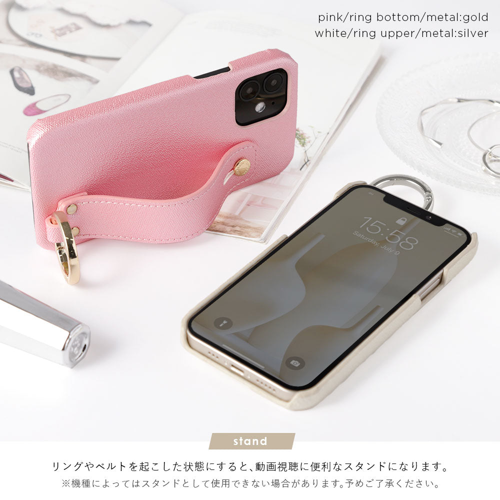 Vegan Leather Pearl Color Back Case with Hand Belt for Google Pixel Series