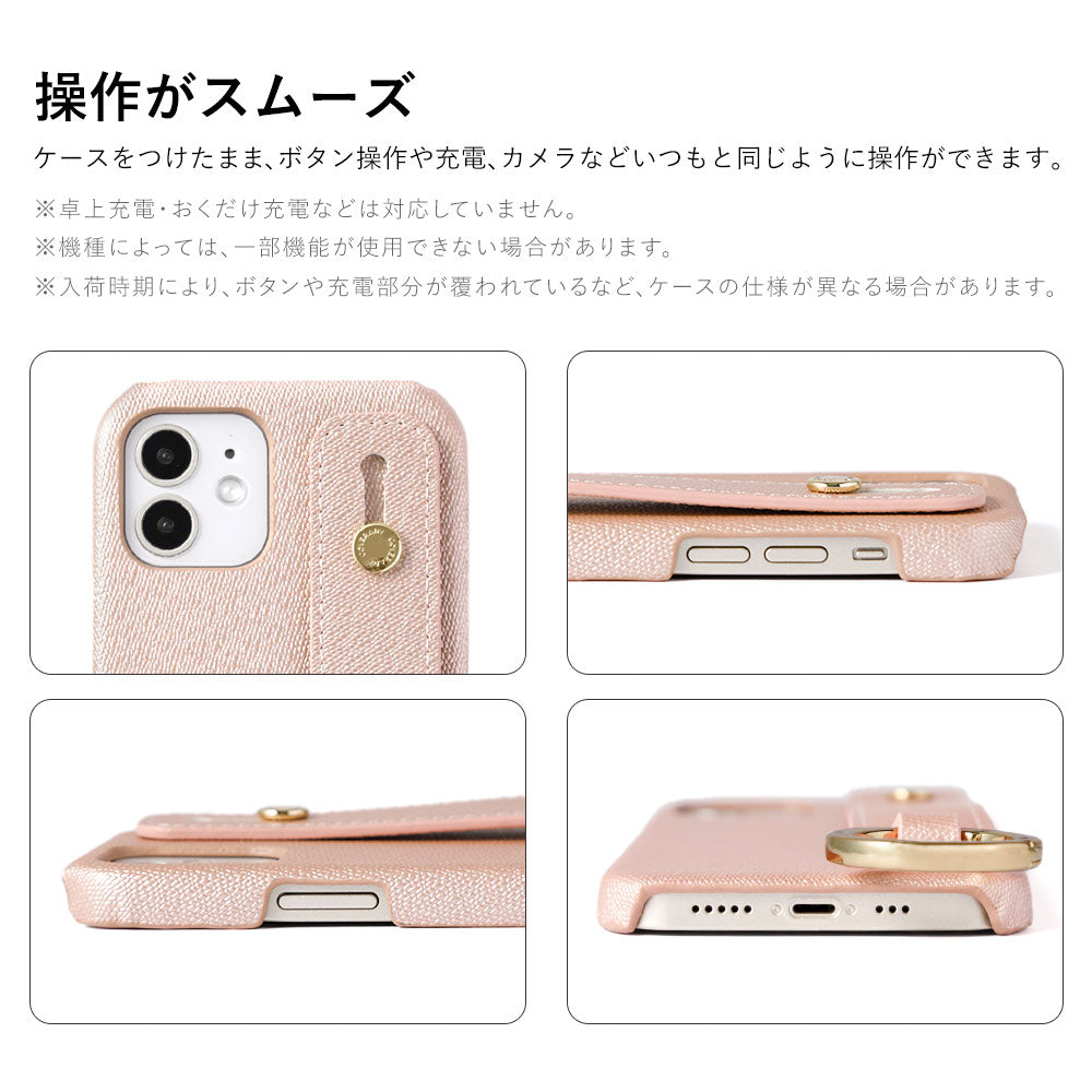 Vegan Leather Pearl Color Hand Belt & Shoulder Strap Included Back Case Galaxy Series