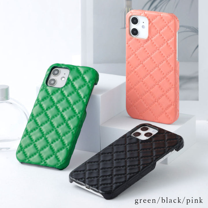 Vegan leather quilted back case for Google Pixel series