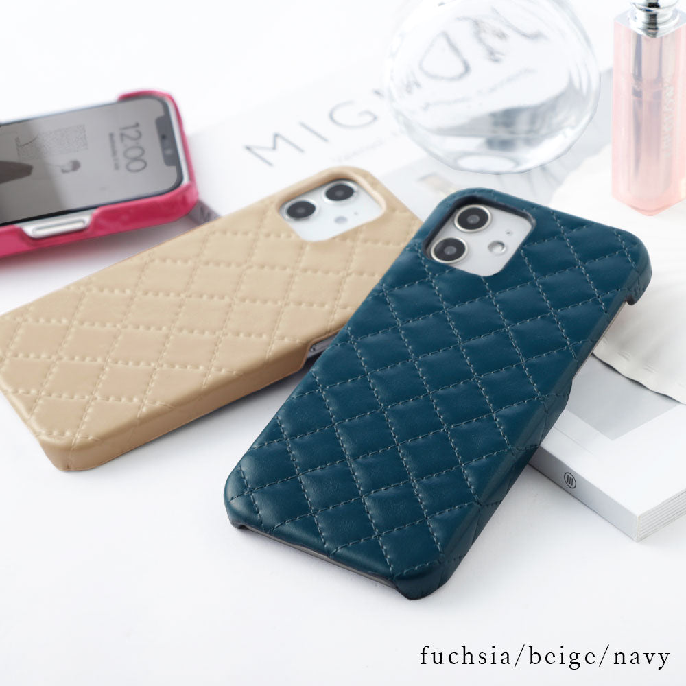 Vegan leather quilted back case iPhone series