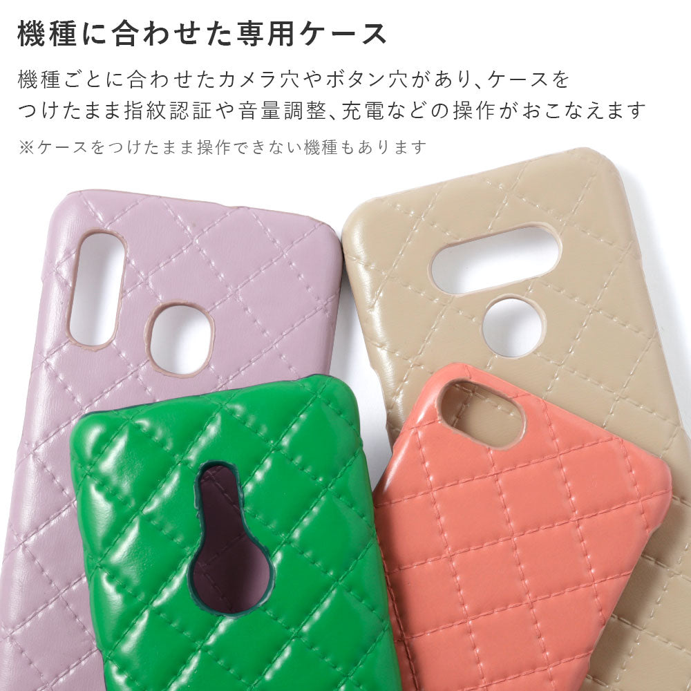 ヴィーガンレザー キルティング 背面ケース Galaxyシリーズ