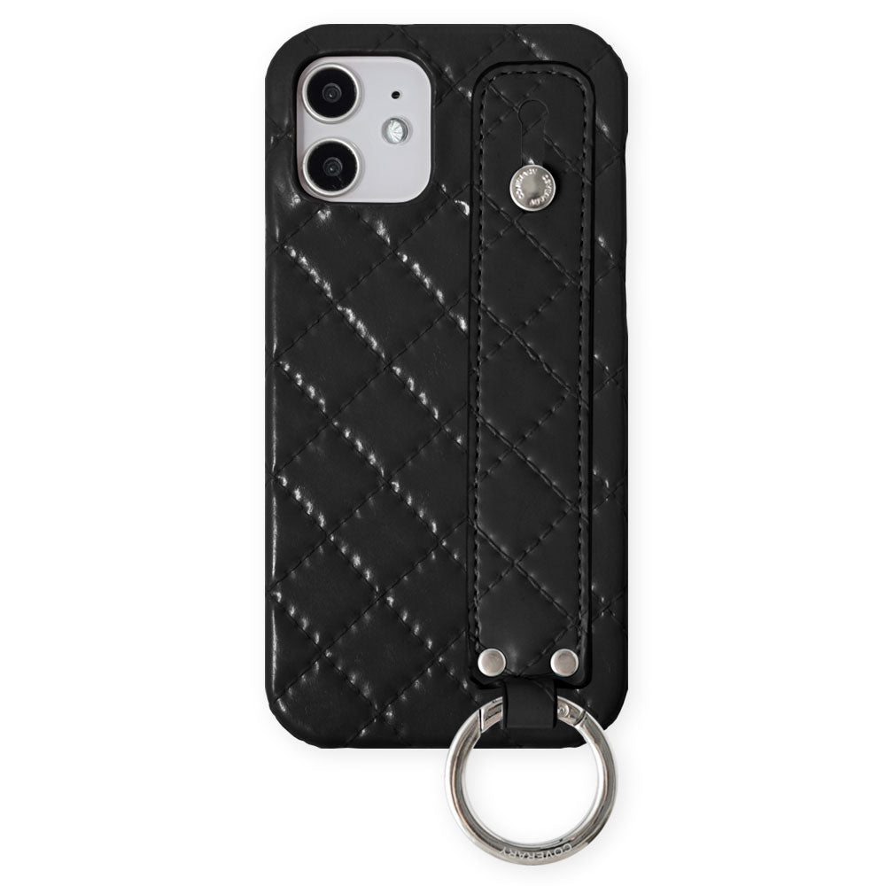 ヴィーガンレザー キルティング ハンドベルト付き 背面ケース Google Pixelシリーズ