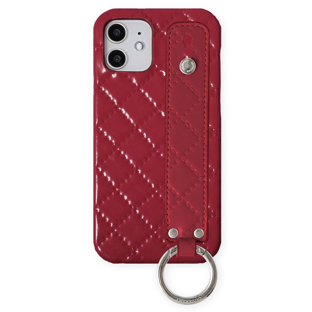 ヴィーガンレザー キルティング ハンドベルト付き 背面ケース Google Pixelシリーズ