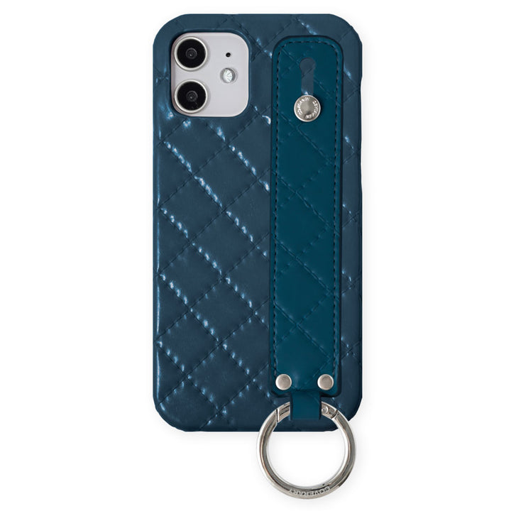 Étui arrière matelassé en cuir végan avec poignée à main