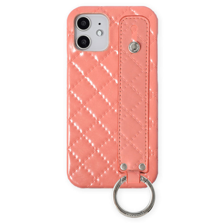 ヴィーガンレザー キルティング ハンドベルト付き 背面ケース Google Pixelシリーズ