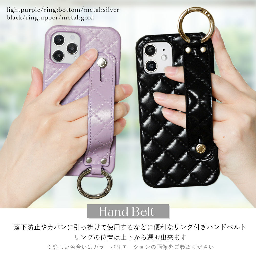 Étui arrière matelassé en cuir végan avec poignée à main