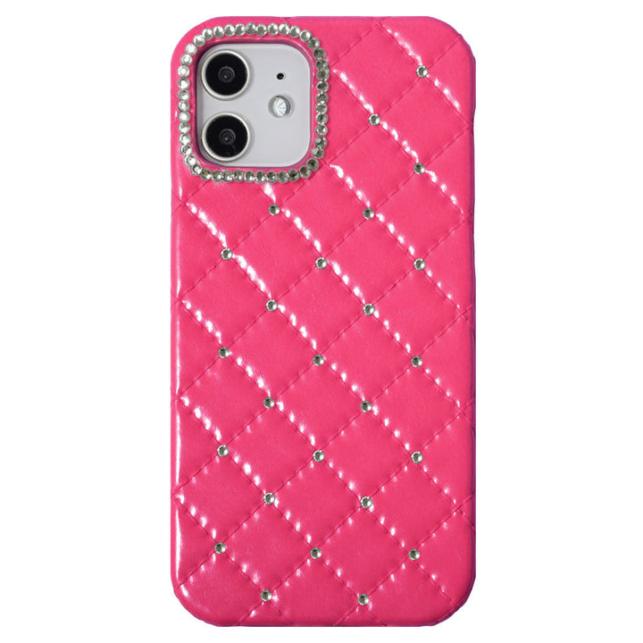 Vegan leather quilted stone decoration back case for Google Pixel series