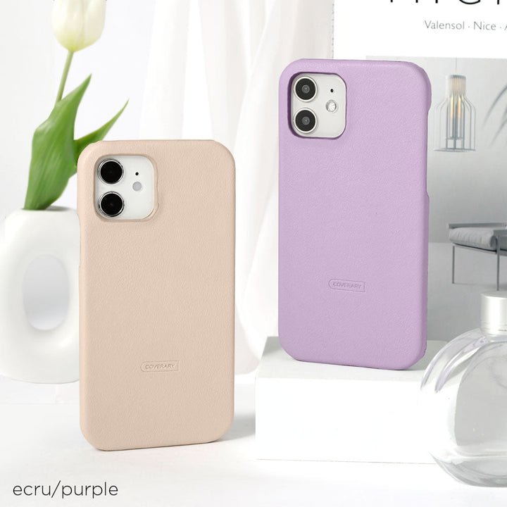 Samsung Galaxy Z Flip対応 ヴィーガンレザー スムース生地 くすみカラー 背面ケース