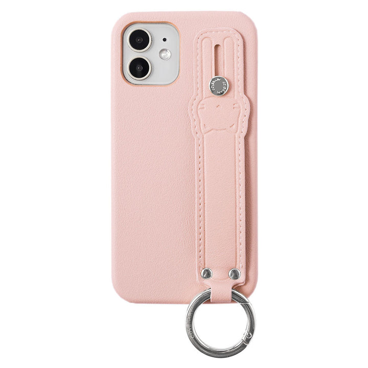 Vegan leather smooth fabric muted color with cat hand belt back case for Google Pixel series