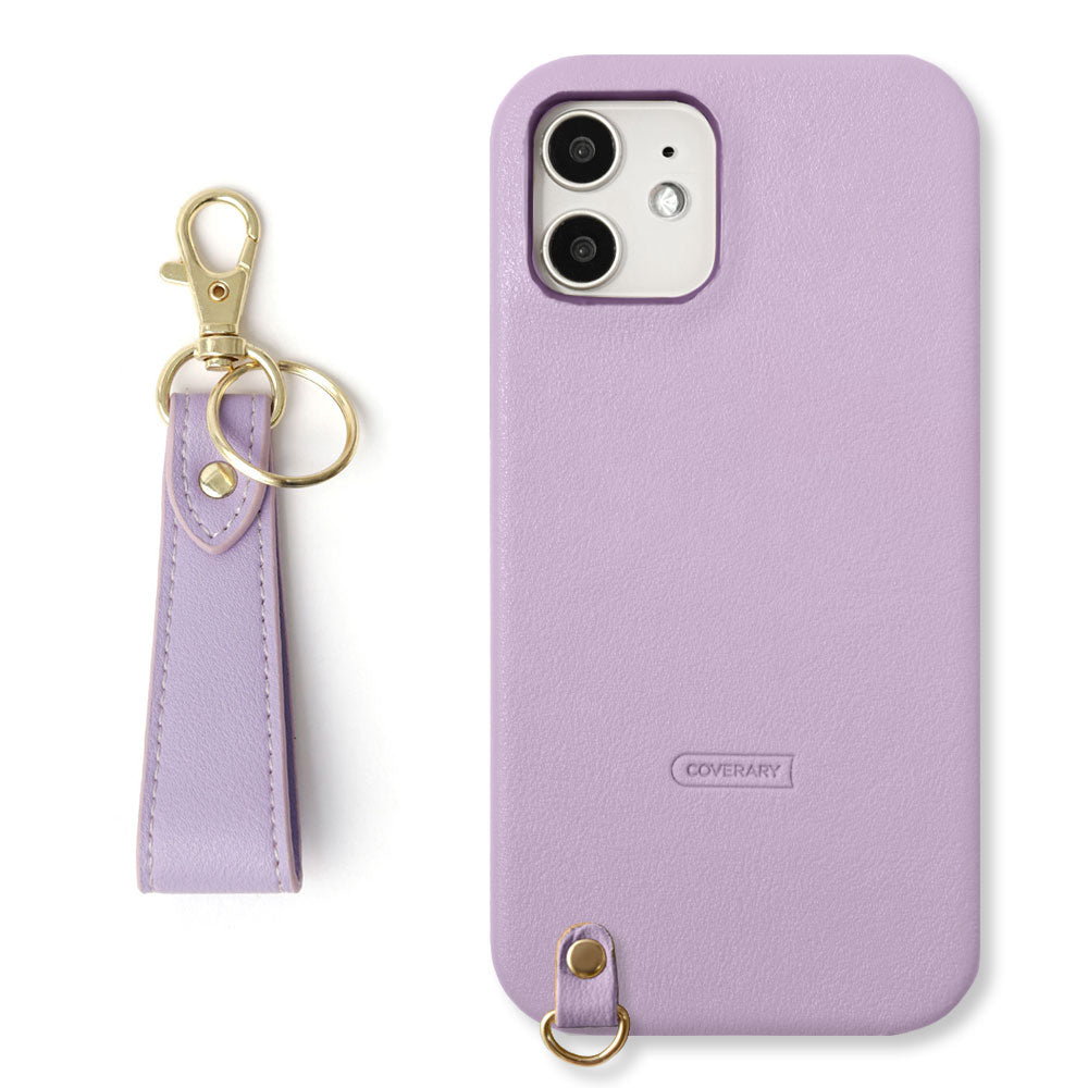 Cuir végan tissu lisse avec sangle pour doigt couleur terne coque arrière série Xperia