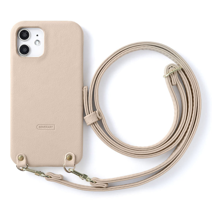 Cuir végan tissu lisse couleur terne avec bandoulière étui arrière série AQUOS