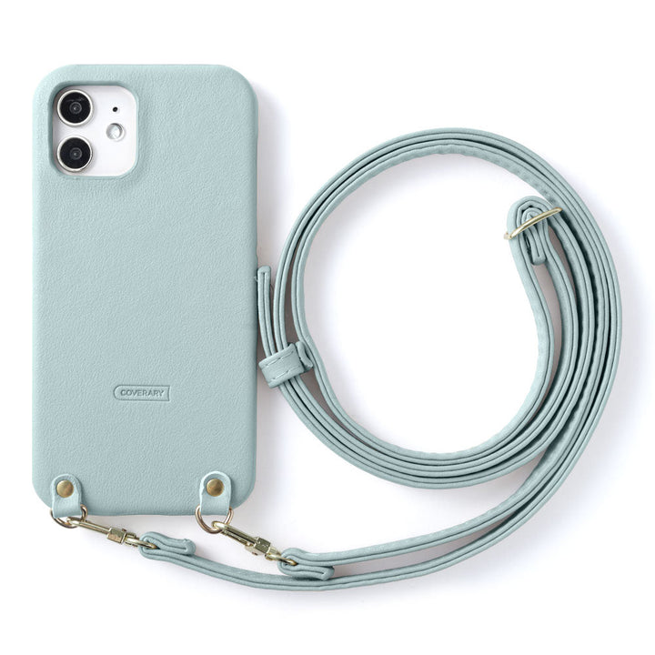 ヴィーガンレザー スムース生地 くすみカラー ショルダーストラップ付き 背面ケース Xperiaシリーズ