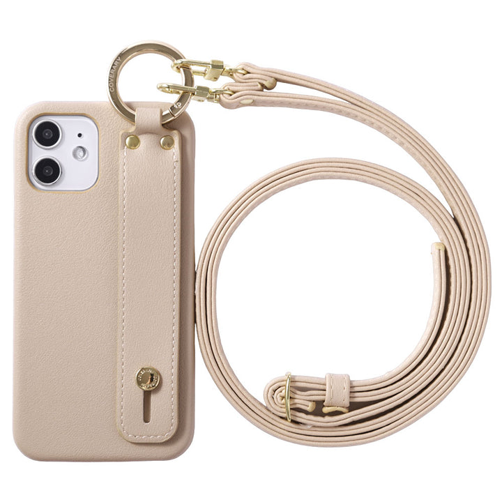 Vegan leather smooth fabric muted color with hand belt & shoulder strap attached back case