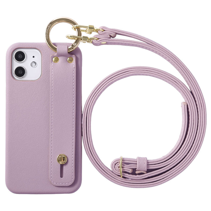 Vegan leather smooth fabric muted color with hand belt & shoulder strap attached back case