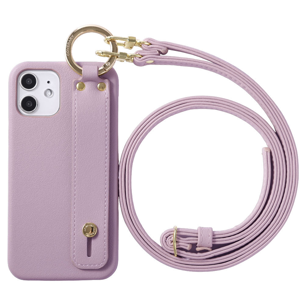 Vegan leather smooth fabric muted color with hand belt & shoulder strap back case for Xperia series