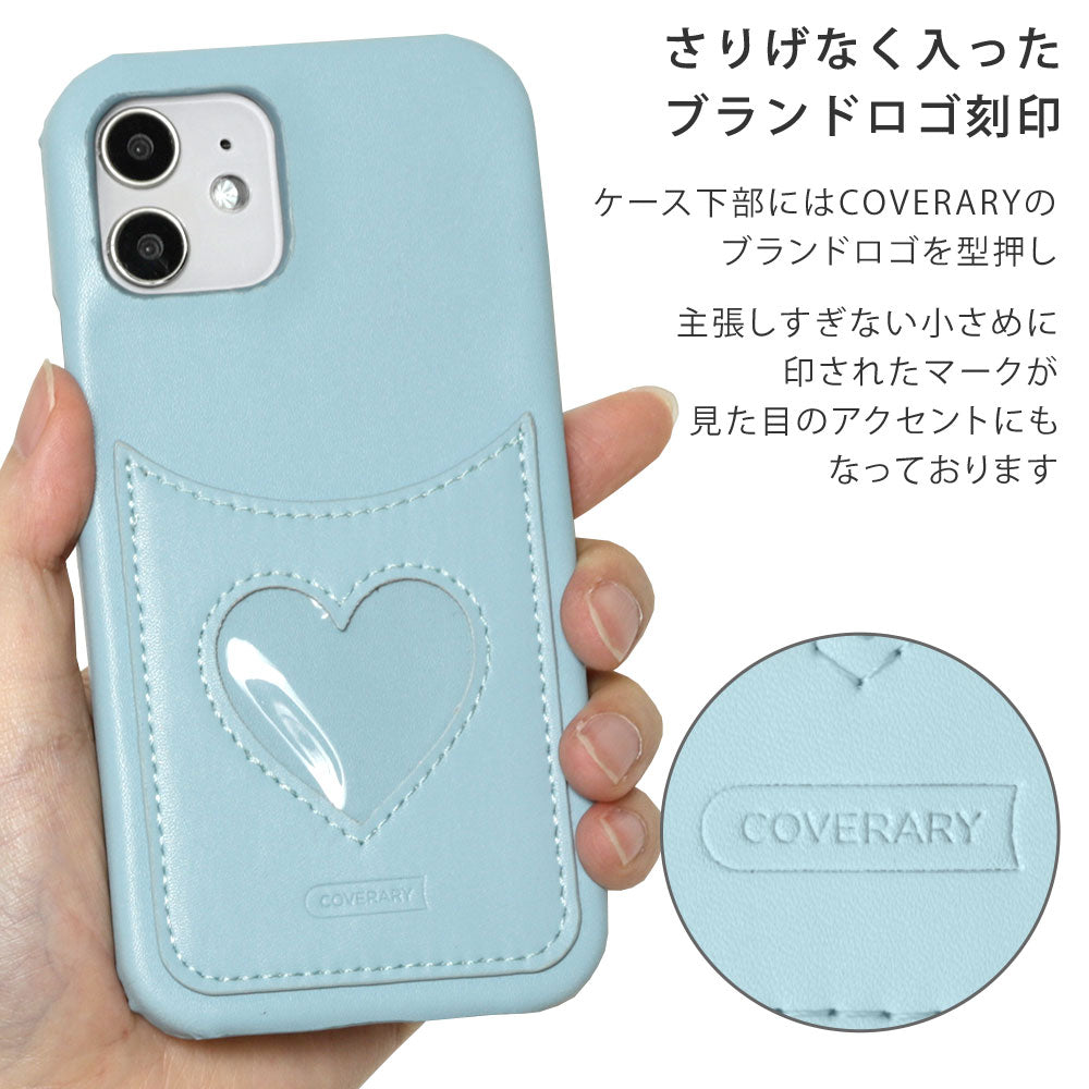 Vegan leather muted pastel heart smiley pocket back case for Google Pixel series