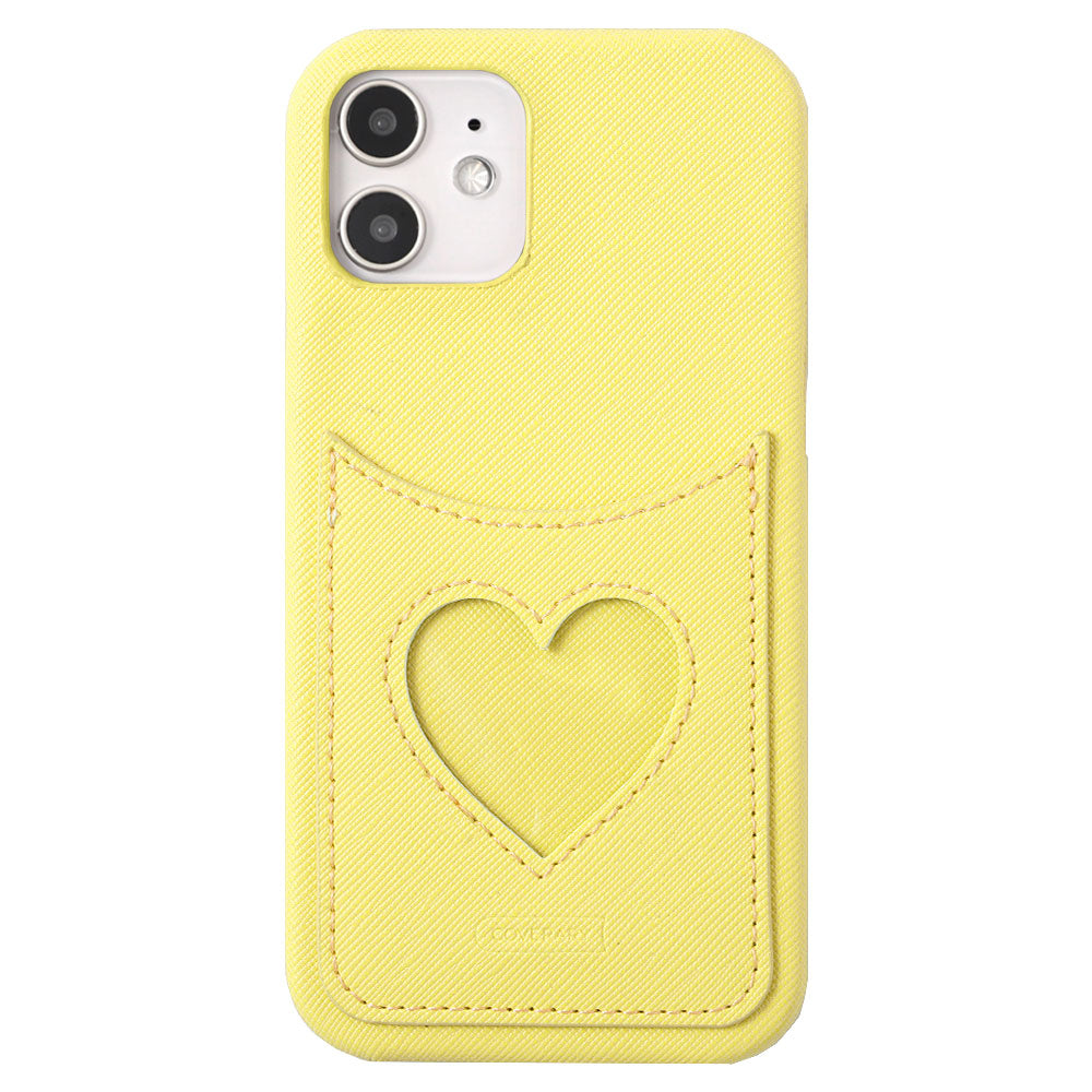 Vegan Leather Heart Smiley Pocket Back Case Galaxy Series