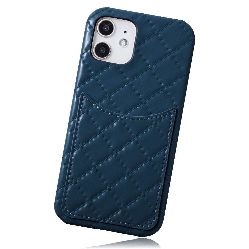 Vegan Leather Quilted Smiley Pocket Back Case Galaxy Series
