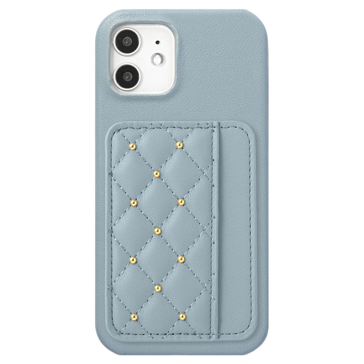 Vegan leather matte smooth studs decoration with vertical/horizontal selectable card pocket back case for Google Pixel series